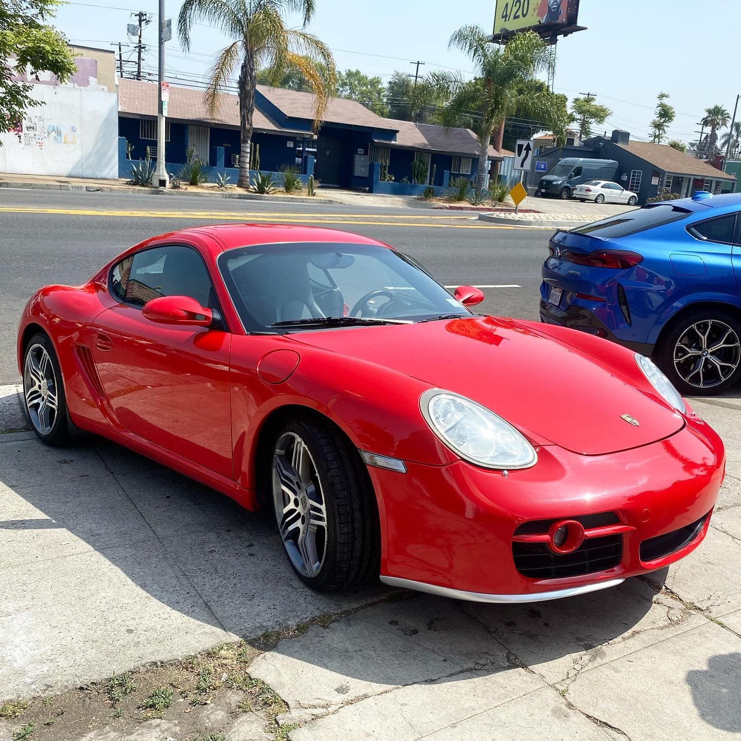 Picture of a Porsche that has recently had autobody work done on it